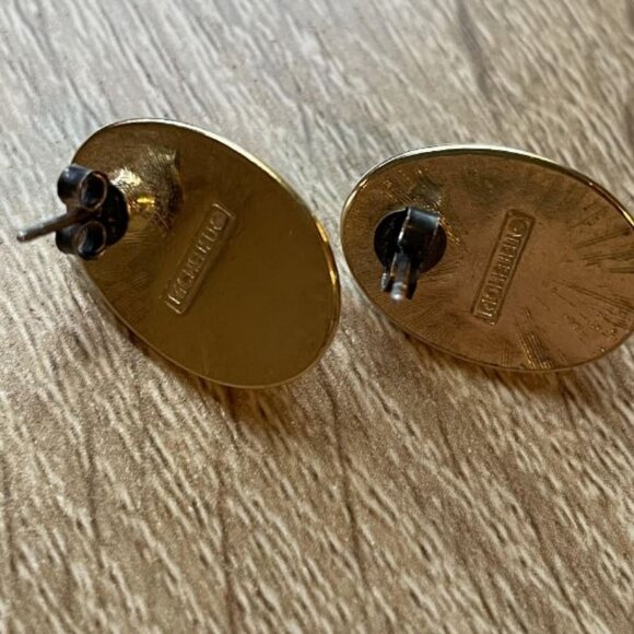 Vintage Richelieu Oval Domed Post Stud Earrings Women Signed - Picture 4 of 4